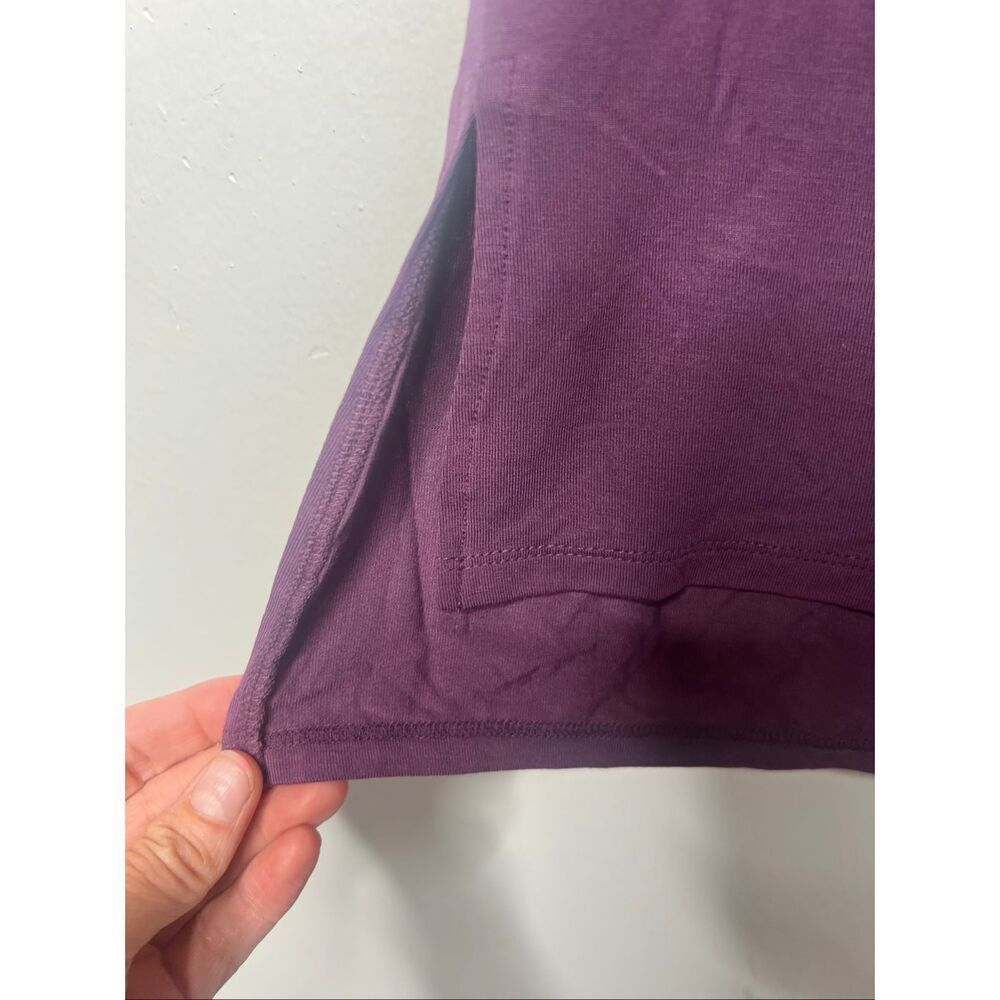 Zenana Purple Tencel V-neck Tee Shirt NWT! Sz S - Picture 4 of 9